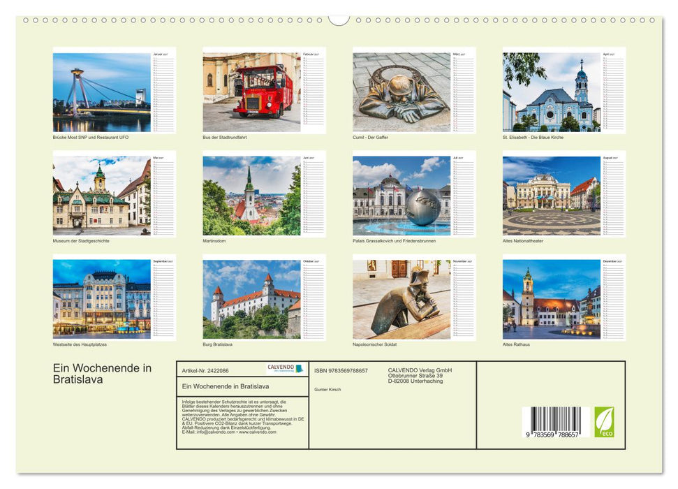 Ein Wochenende in Bratislava (CALVENDO Premium Wandkalender 2027)