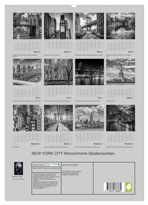 NEW YORK CITY Monochrome Stadtansichten (CALVENDO Premium Wandkalender 2027)