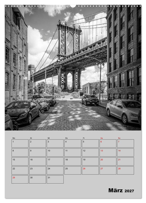NEW YORK CITY Monochrome Stadtansichten (CALVENDO Premium Wandkalender 2027)