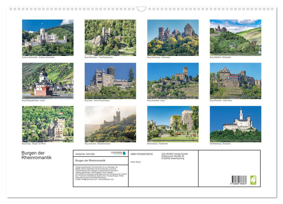 Burgen der Rheinromantik (CALVENDO Wandkalender 2027)