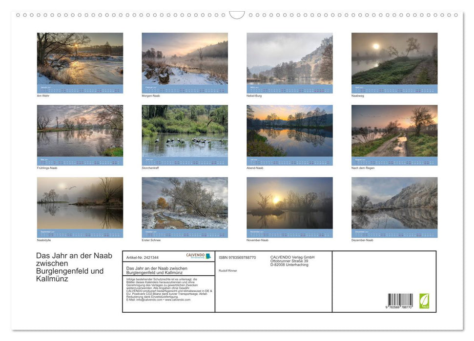 Das Jahr an der Naab zwischen Burglengenfeld und Kallmünz (CALVENDO Wandkalender 2027)