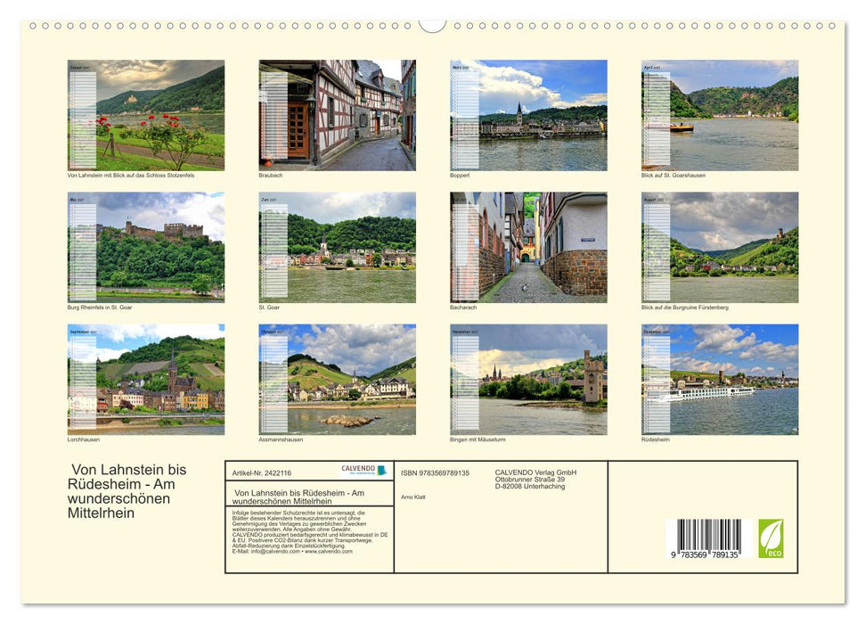 Von Lahnstein bis Rüdesheim - Am wunderschönen Mittelrhein (CALVENDO Premium Wandkalender 2027)