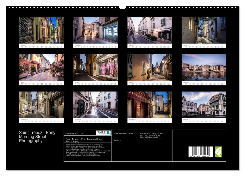 Saint Tropez - Early Morning Street Photography (CALVENDO Premium Wandkalender 2027)