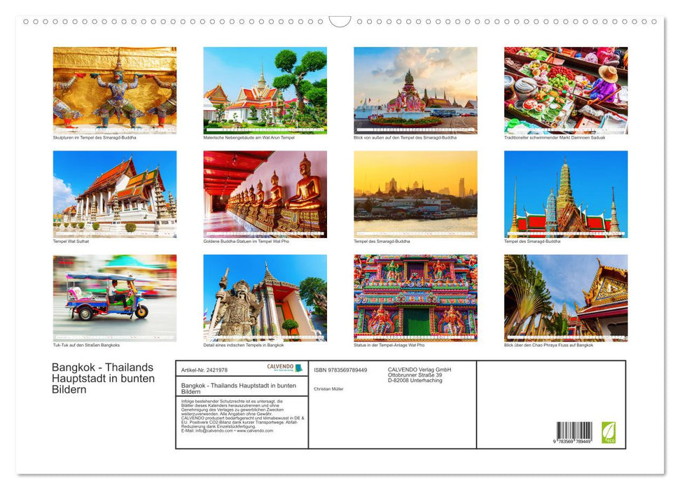 Bangkok - Thailands Hauptstadt in bunten Bildern (CALVENDO Wandkalender 2027)