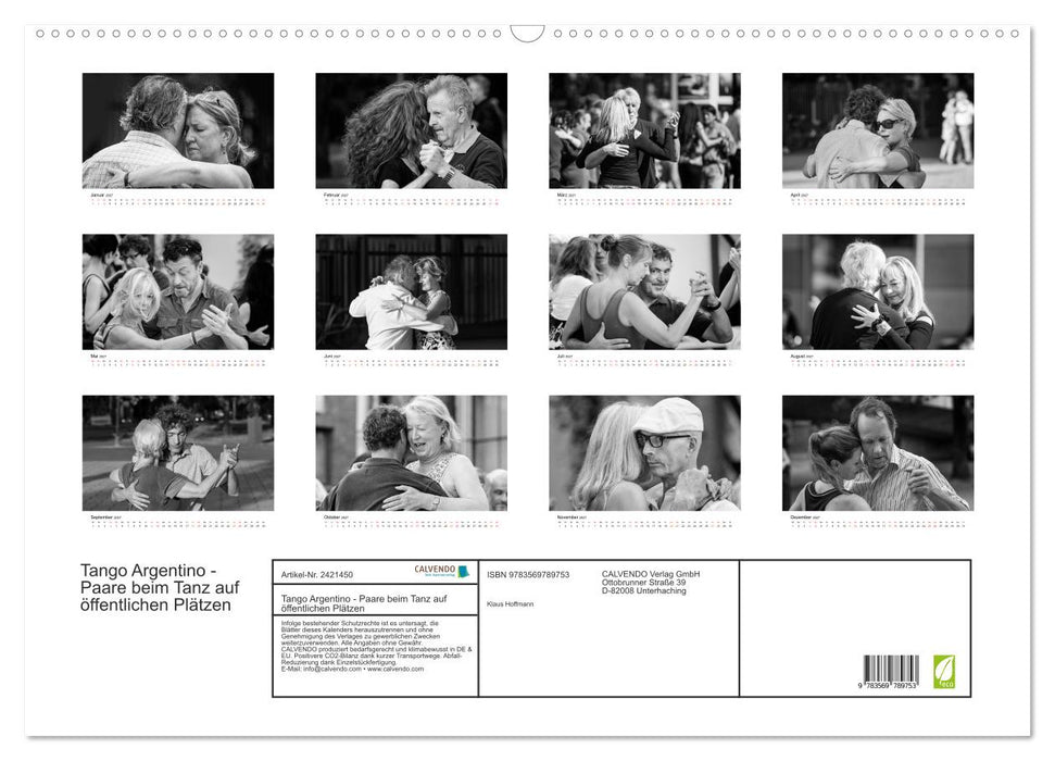 Tango Argentino - Paare beim Tanz auf öffentlichen Plätzen (CALVENDO Wandkalender 2027)