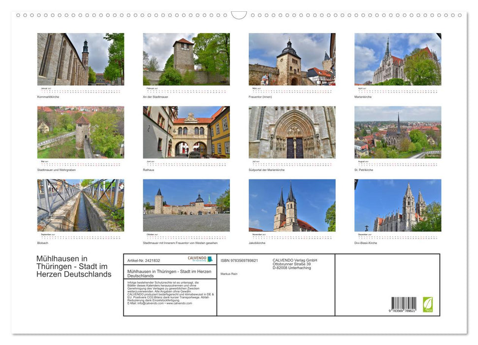 Mühlhausen in Thüringen - Stadt im Herzen Deutschlands (CALVENDO Wandkalender 2027)