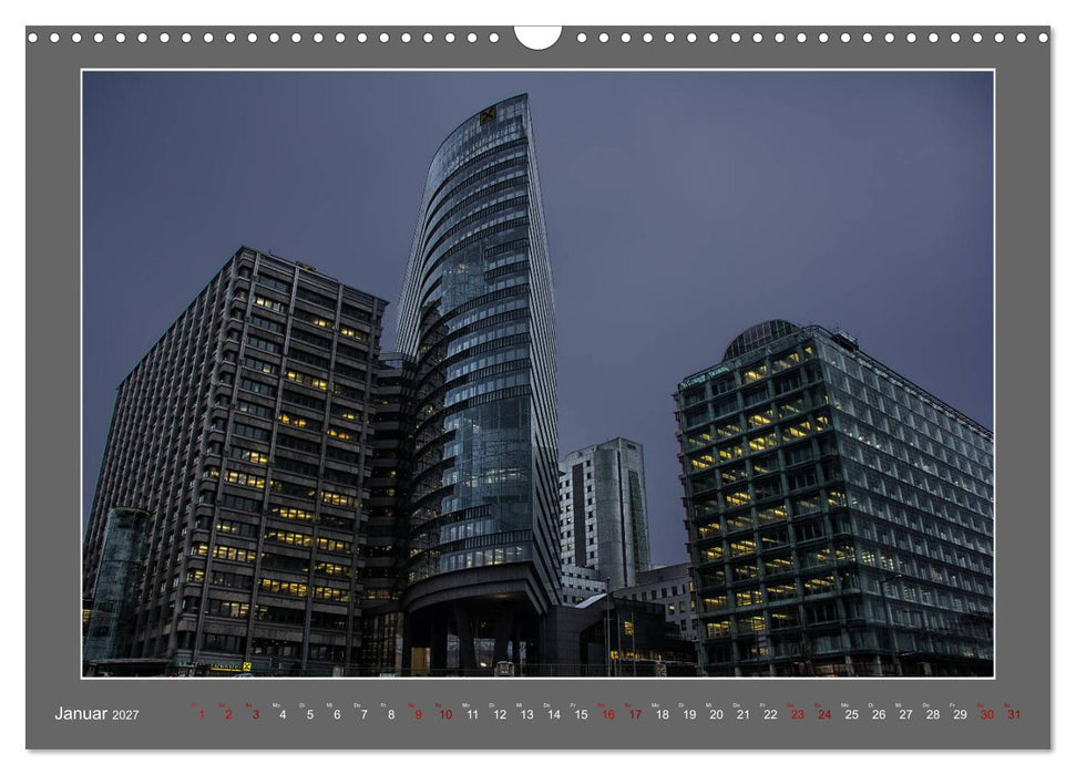 Großstadtabend - Die blaue Stunde in Wien (CALVENDO Wandkalender 2027)
