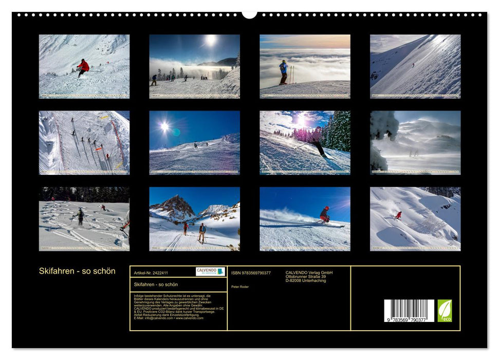 Skifahren - so schön (CALVENDO Premium Wandkalender 2027)
