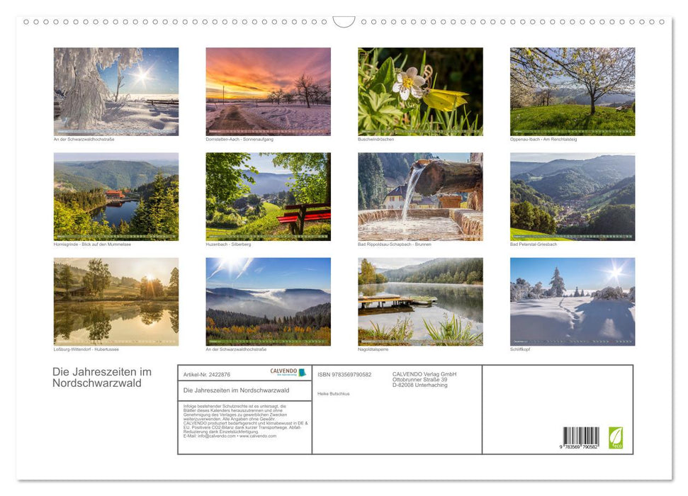 Die Jahreszeiten im Nordschwarzwald (CALVENDO Wandkalender 2027)