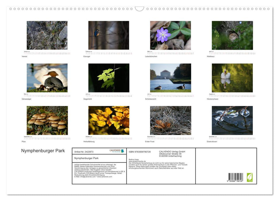 Nymphenburger Park (CALVENDO Wandkalender 2027)