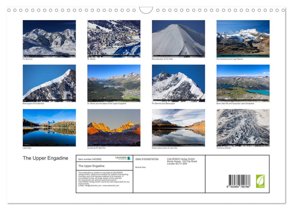 The Upper Engadine (CALVENDO Monthly Calendar 2027)