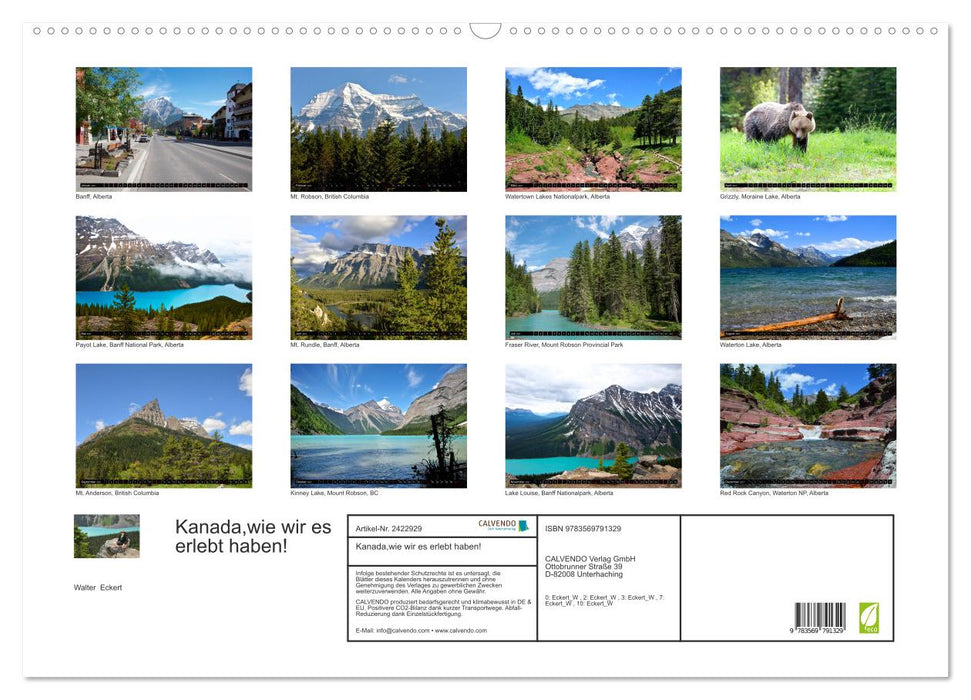Kanada,wie wir es erlebt haben! (CALVENDO Wandkalender 2027)