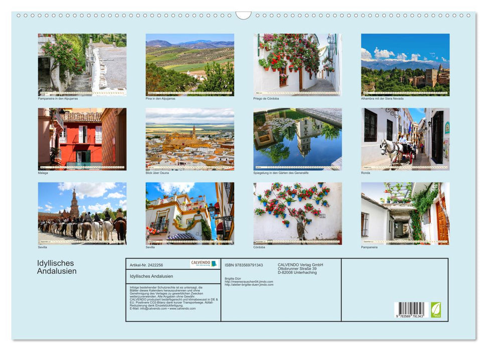 Idyllisches Andalusien (CALVENDO Wandkalender 2027)