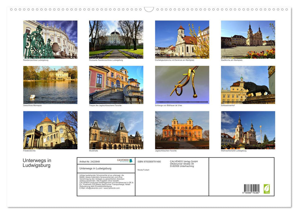 Unterwegs in Ludwigsburg (CALVENDO Wandkalender 2027)