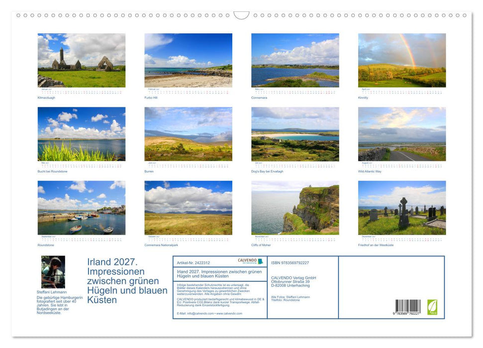 Irland 2027. Impressionen zwischen grünen Hügeln und blauen Küsten (CALVENDO Wandkalender 2027)