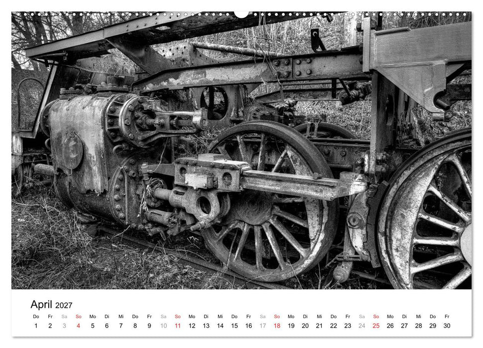 Unter Dampf - Eisenbahnromantik in schwarz-weiß (CALVENDO Premium Wandkalender 2027)