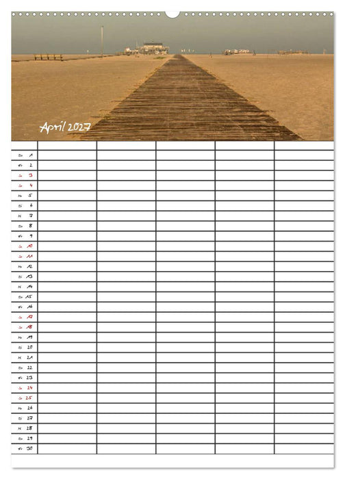 St. Peter Ording Familienplaner (CALVENDO Premium Wandkalender 2027)