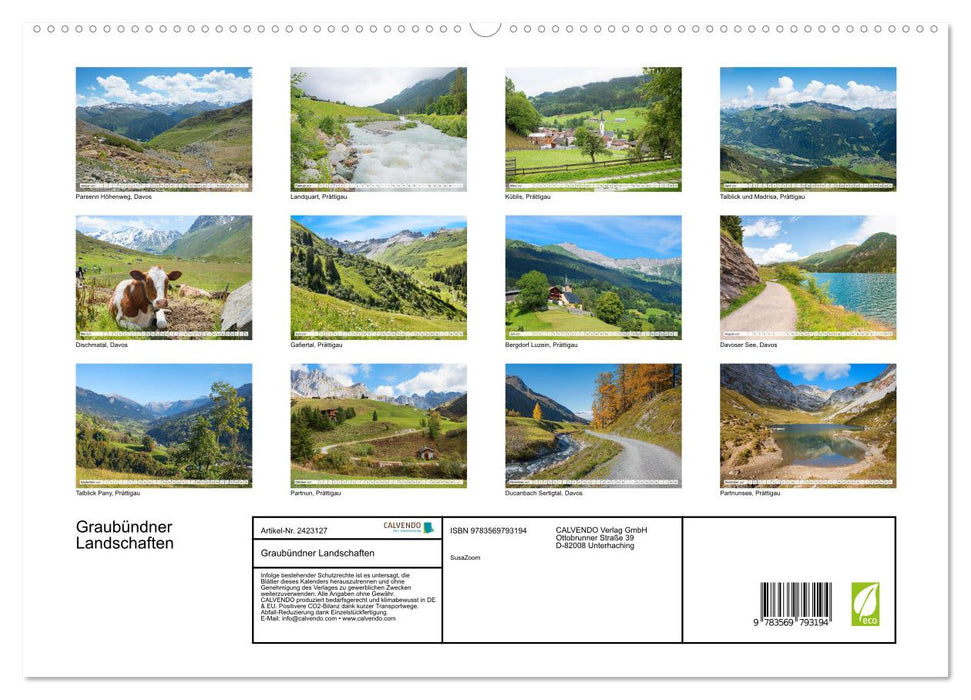 Graubündner Landschaften (CALVENDO Premium Wandkalender 2027)