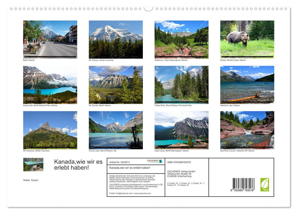 Kanada,wie wir es erlebt haben! (CALVENDO Premium Wandkalender 2027)