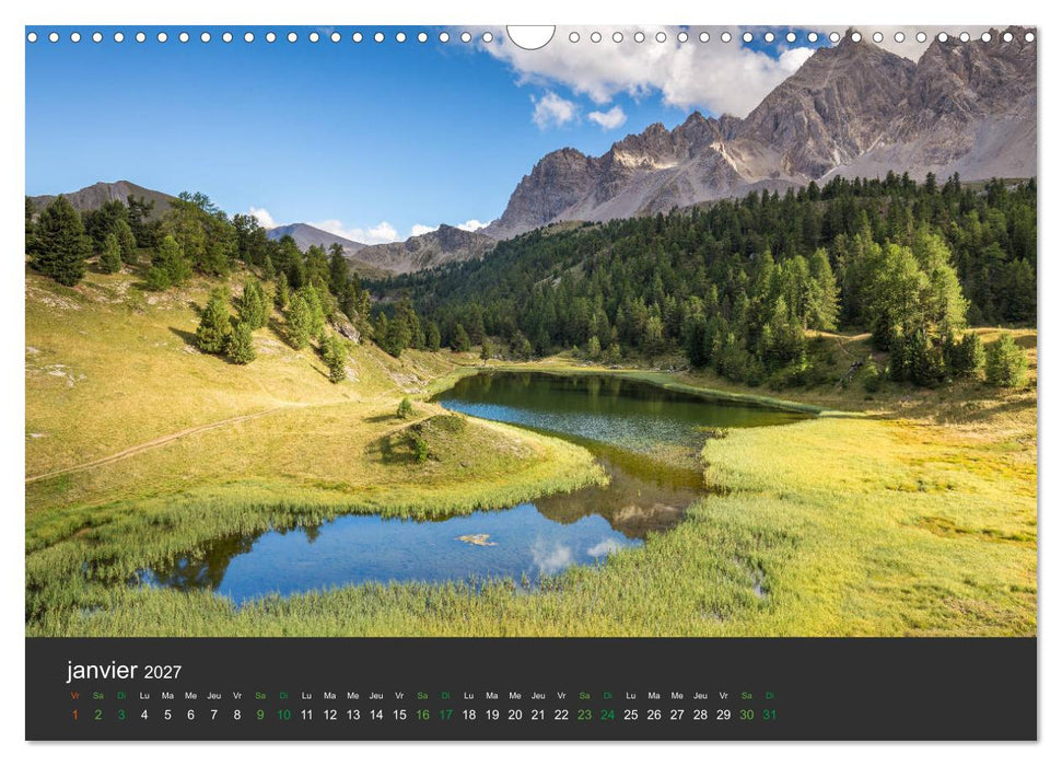 Lacs de montagne. Miroir des cimes (CALVENDO Calendrier mensuel 2027)