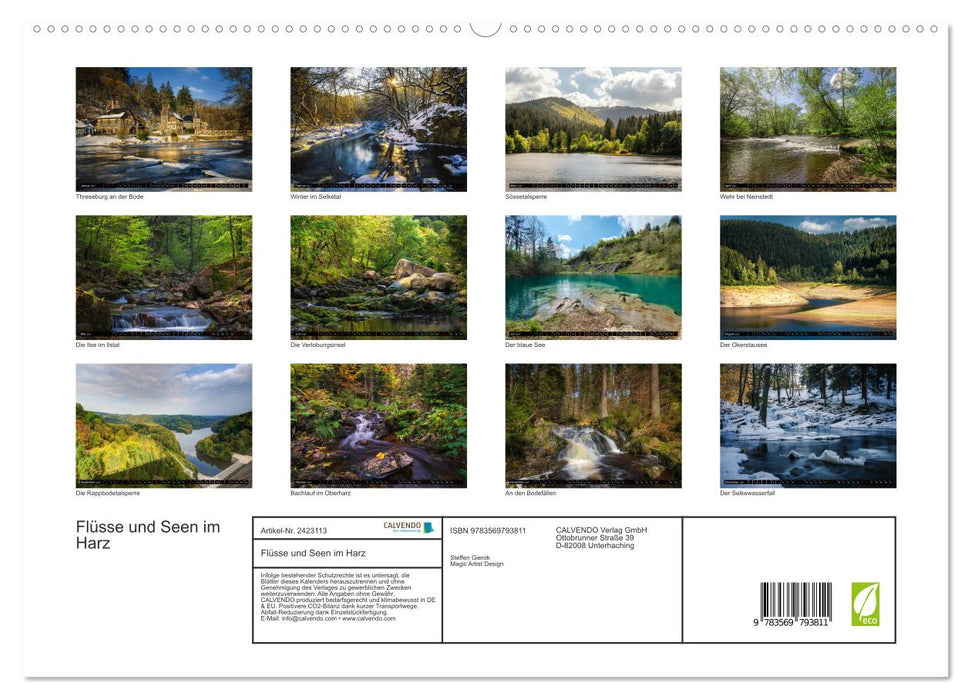 Flüsse und Seen im Harz (CALVENDO Premium Wandkalender 2027)