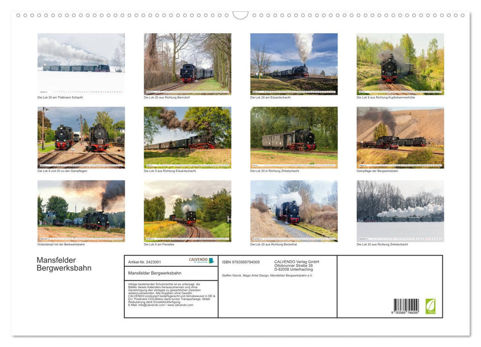 Mansfelder Bergwerksbahn (CALVENDO Wandkalender 2027)