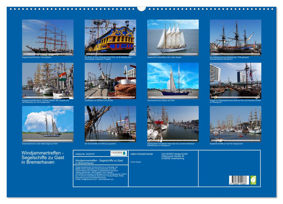 Windjammertreffen - Segelschiffe zu Gast in Bremerhaven (CALVENDO Wandkalender 2027)