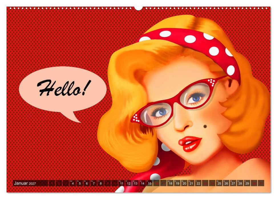Pin-Up Girls im Retro Style by Mausopardia (CALVENDO Wandkalender 2027)