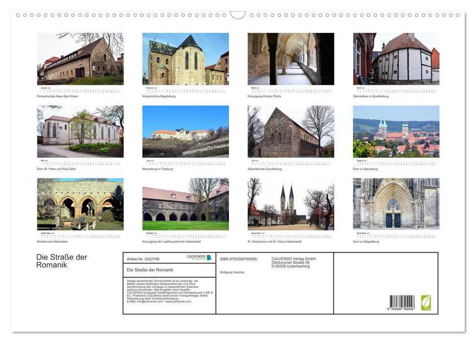 Die Straße der Romanik (CALVENDO Wandkalender 2027)
