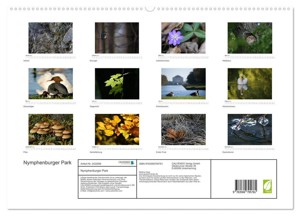 Nymphenburger Park (CALVENDO Premium Wandkalender 2027)