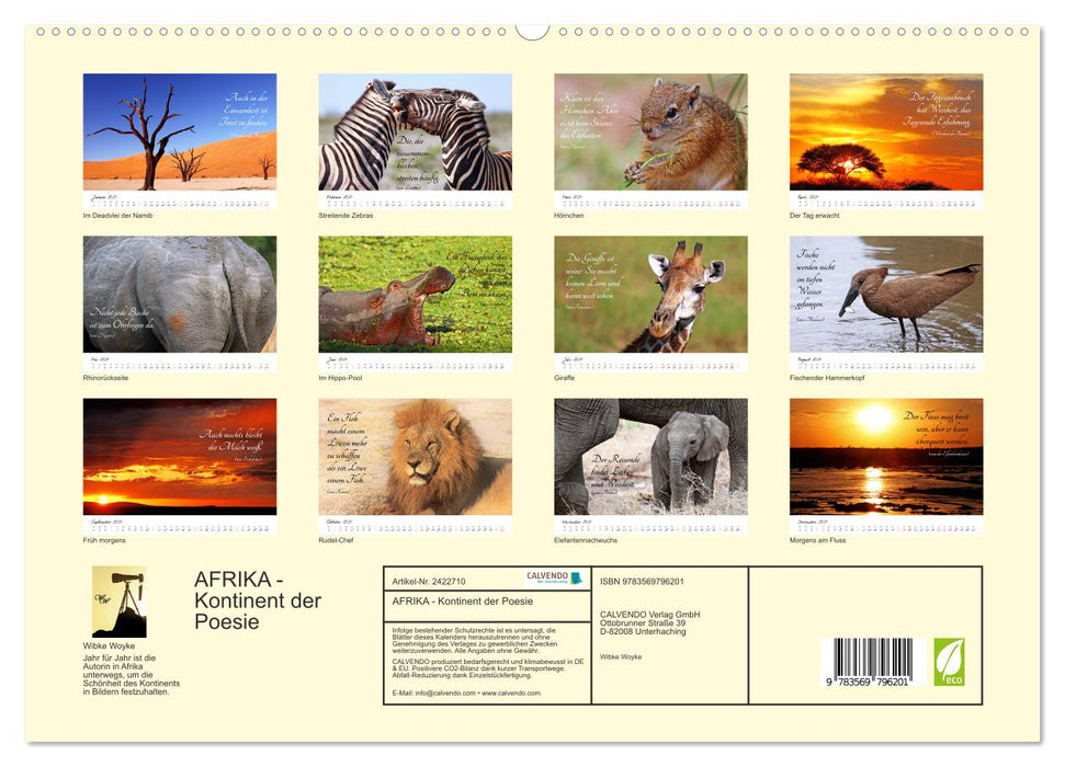 AFRIKA - Kontinent der Poesie (CALVENDO Premium Wandkalender 2027)