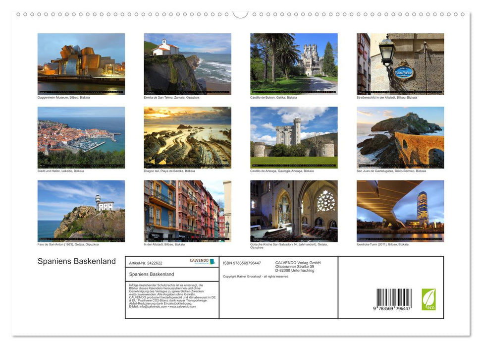 Spaniens Baskenland (CALVENDO Premium Wandkalender 2027)