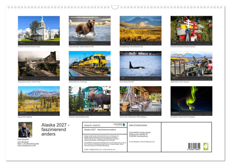 Alaska 2027 - faszinierend anders (CALVENDO Wandkalender 2027)