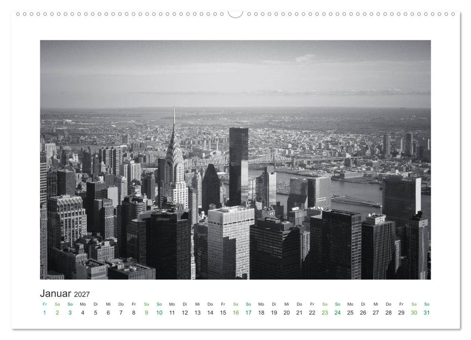 New York in schwarz weiss (CALVENDO Wandkalender 2027)
