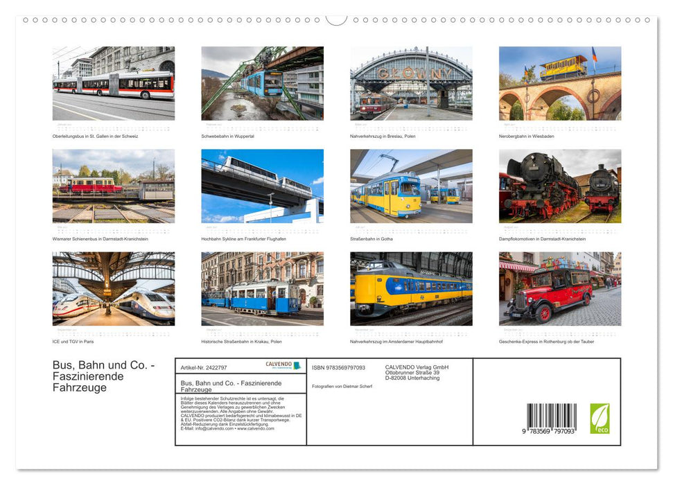 Bus, Bahn und Co. - Faszinierende Fahrzeuge (CALVENDO Premium Wandkalender 2027)