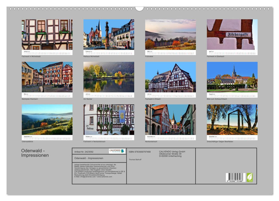 Odenwald - Impressionen (CALVENDO Wandkalender 2027)