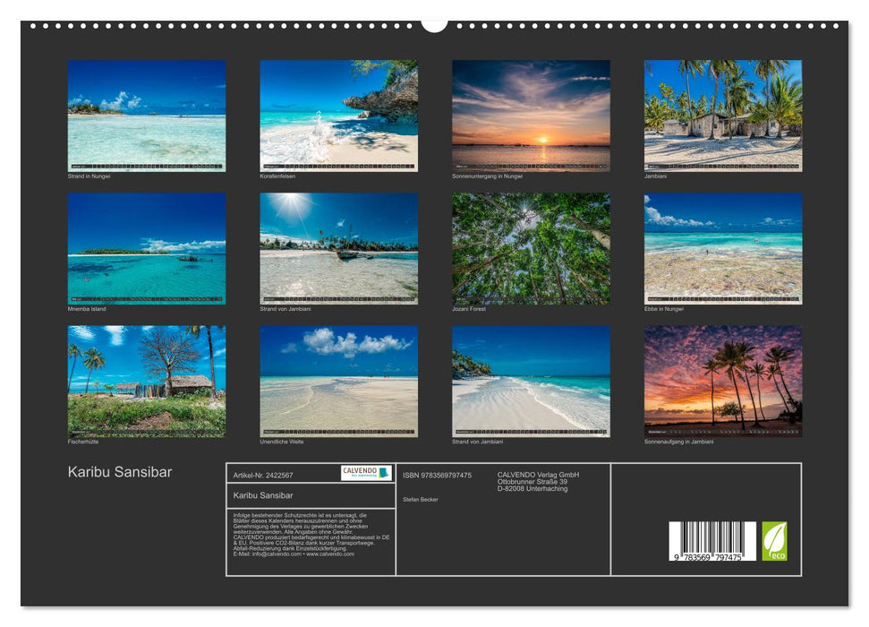 Karibu Sansibar (CALVENDO Premium Wandkalender 2027)
