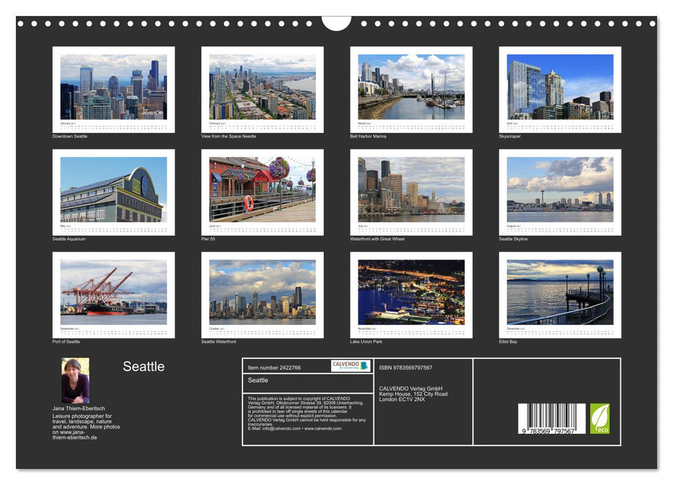 Seattle (CALVENDO Monthly Calendar 2027)