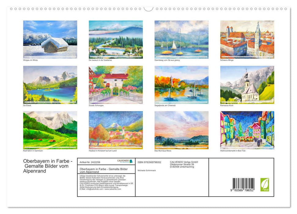Oberbayern in Farbe - Gemalte Bilder vom Alpenrand (CALVENDO Premium Wandkalender 2027)