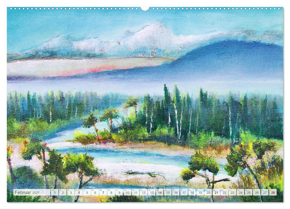 Oberbayern in Farbe - Gemalte Bilder vom Alpenrand (CALVENDO Premium Wandkalender 2027)