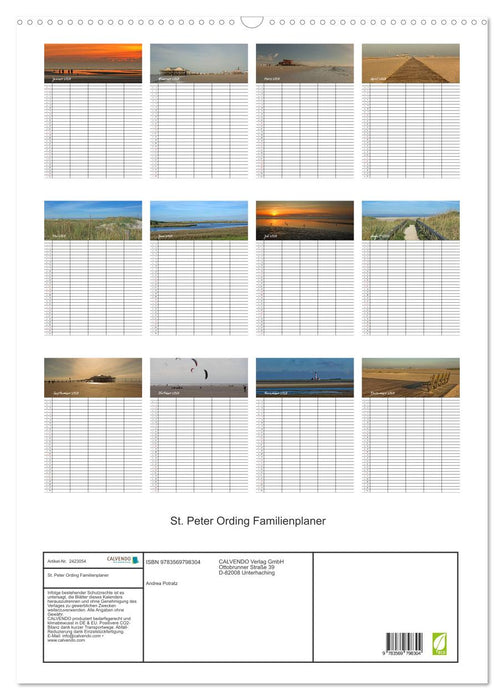 St. Peter Ording Familienplaner (CALVENDO Wandkalender 2027)
