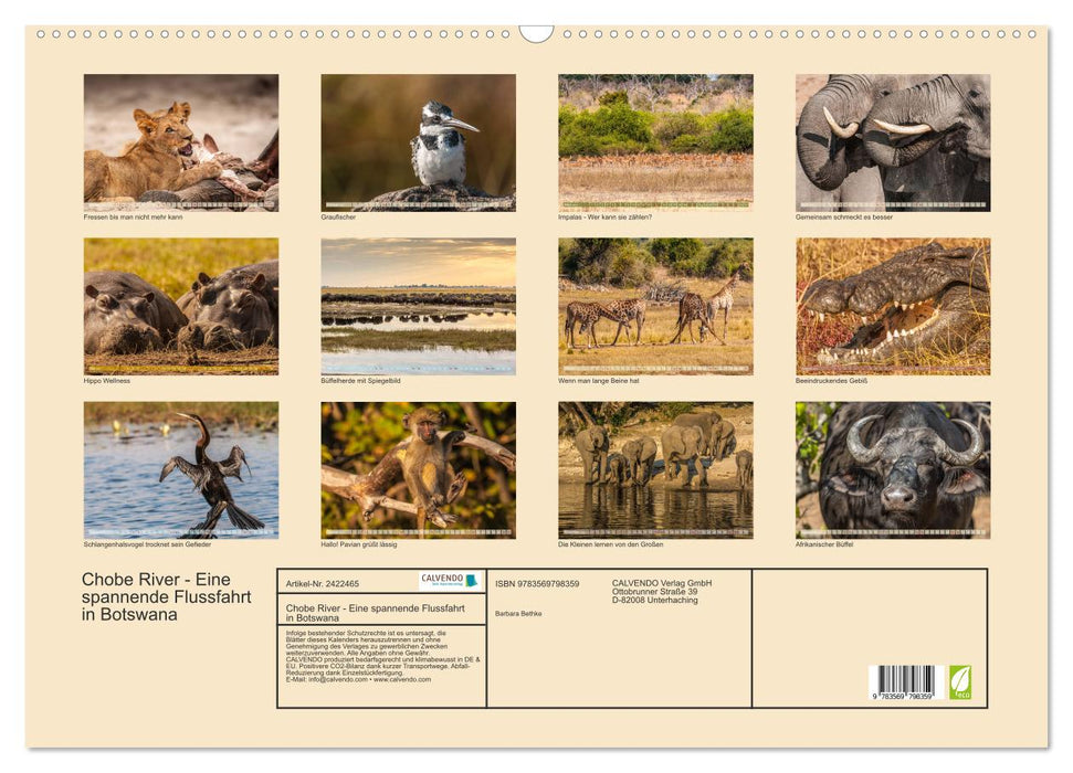 Chobe River - Eine spannende Flussfahrt in Botswana (CALVENDO Wandkalender 2027)
