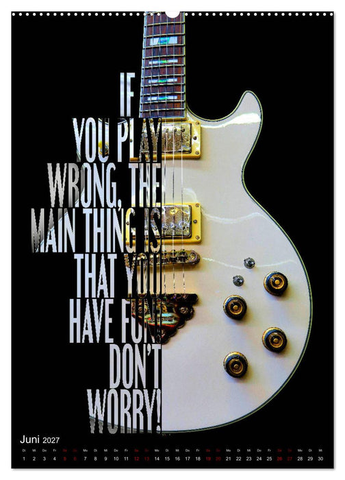 Rockgitarren Textposter (CALVENDO Wandkalender 2027)