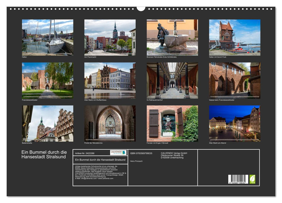 Ein Bummel durch die Hansestadt Stralsund (CALVENDO Wandkalender 2027)