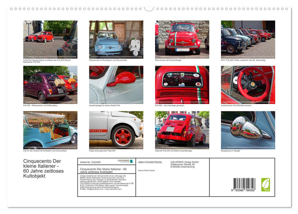 Cinquecento Der kleine Italiener - 60 Jahre zeitloses Kultobjekt (CALVENDO Premium Wandkalender 2027)