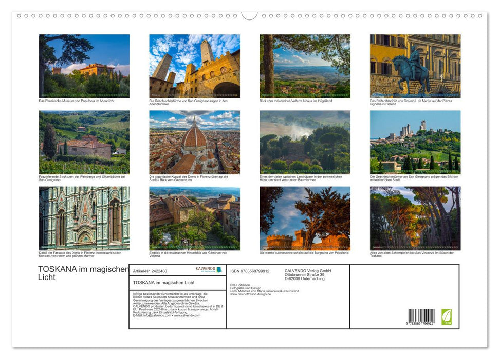 TOSKANA im magischen Licht (CALVENDO Wandkalender 2027)