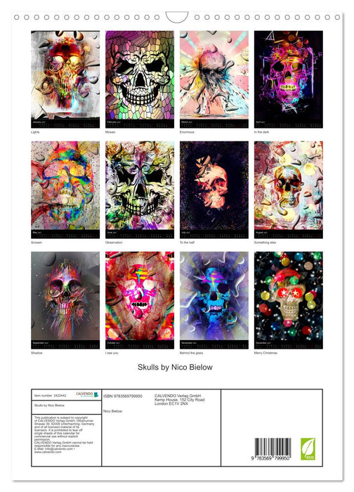 Skulls by Nico Bielow (CALVENDO Monthly Calendar 2027)