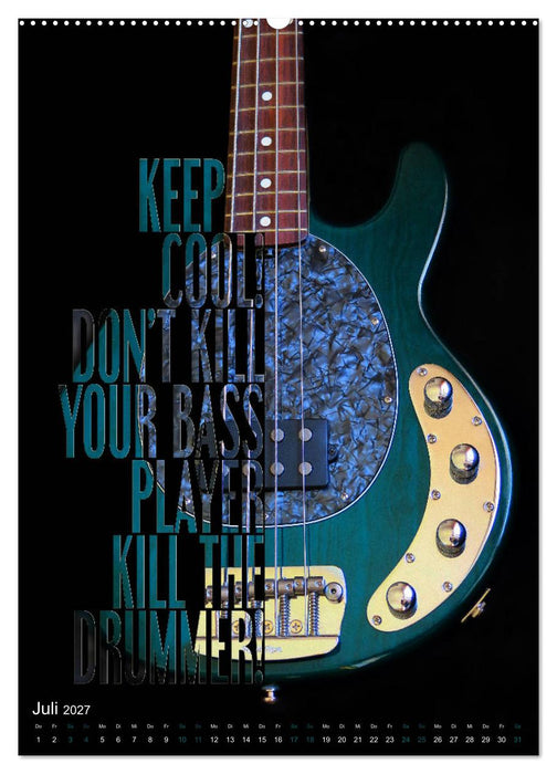Rockgitarren Textposter (CALVENDO Premium Wandkalender 2027)