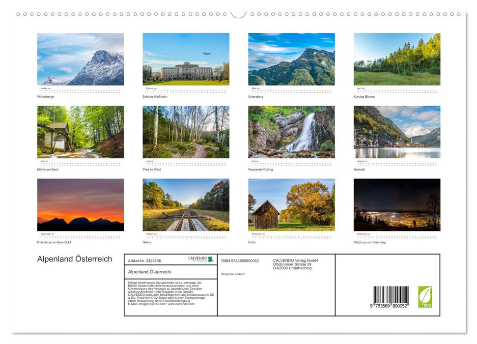Alpenland Österreich (CALVENDO Wandkalender 2027)