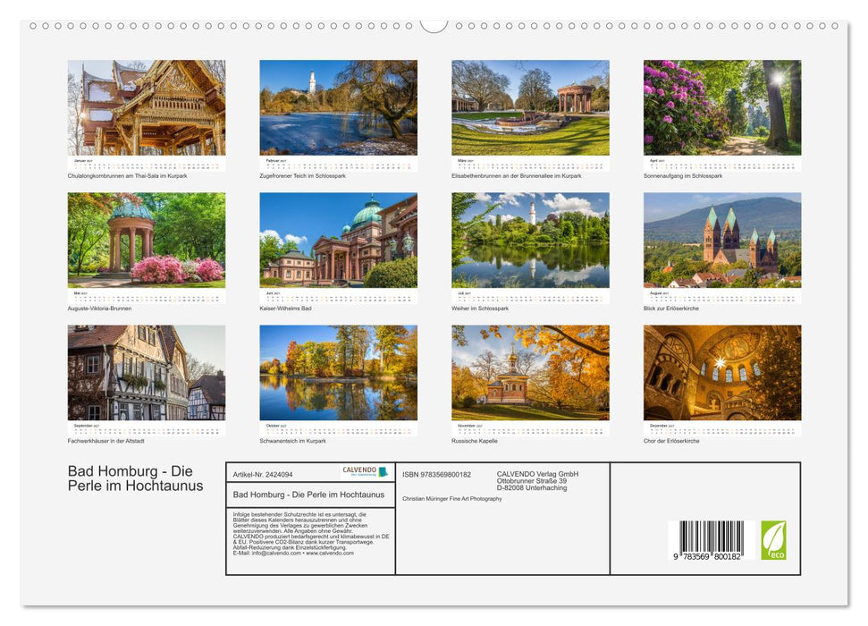 Bad Homburg - Die Perle im Hochtaunus (CALVENDO Premium Wandkalender 2027)